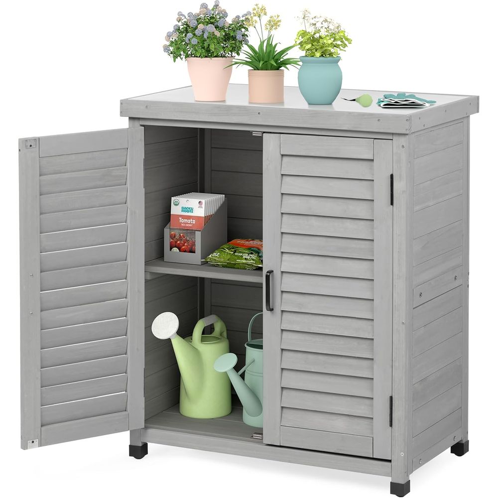 Outdoor Furniture Wood - Уличный шкаф для хранения и стол-верстак