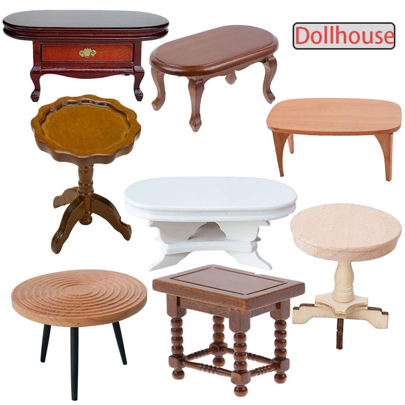 Outdoor Furniture Wood - 1:12 кукольный домик, миниатюрный круглый стол,