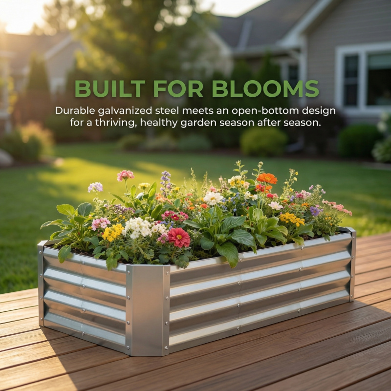 Большой оцинкованный грядочный – обзор и цена Garden Storage Box